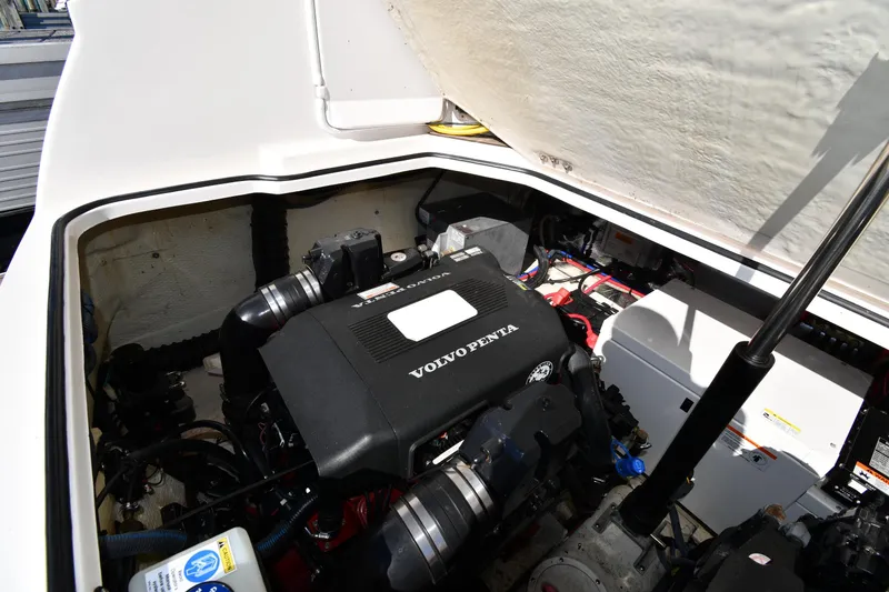 Slide: The Image of Engine compartment of a 2005 Regal 3060 Window Express with Volvo Penta engine. - 48