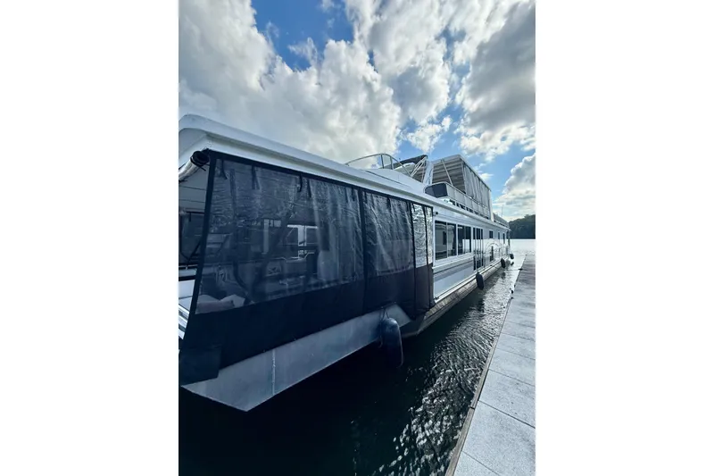 Slide: The Image of Houseboat docked under cloudy sky, Fantasy model, 2001. - 3