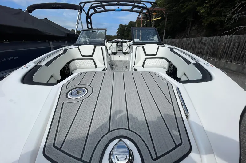 Slide: The Image of 2026 Yamaha Boats 252SD interior with sleek seating and modern design. - 10