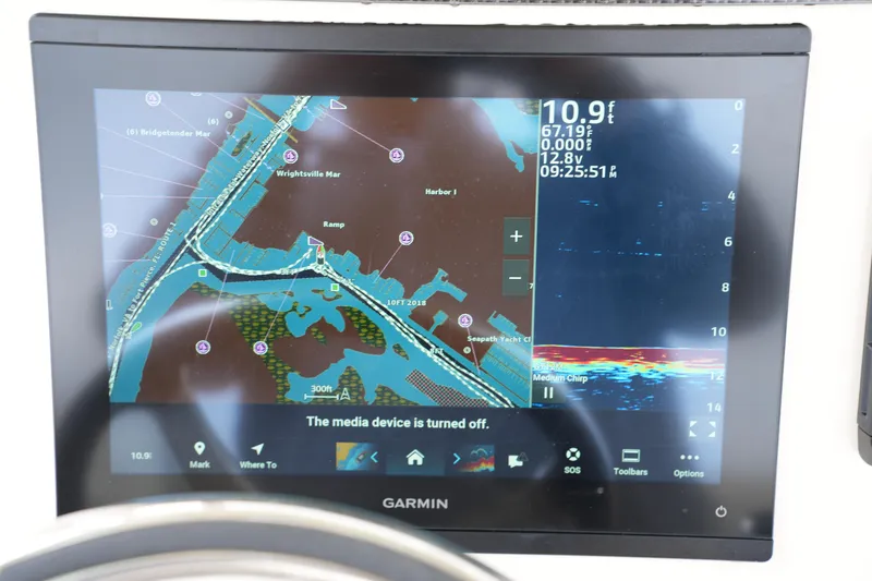 Slide: The Image of Garmin marine GPS display on 2025 Grady-White 251 Coastal Explorer boat. - 32