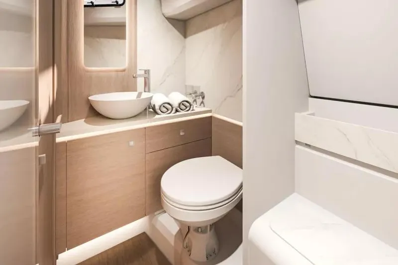 Slide: The Image of Luxurious bathroom in 2026 Beneteau Gran Turismo 35 yacht with modern fixtures. - 30