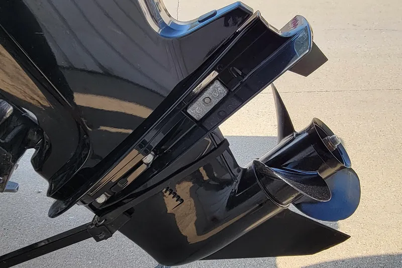 Slide: The Image of 2016 Tracker boat motor propeller in close-up view. - 18