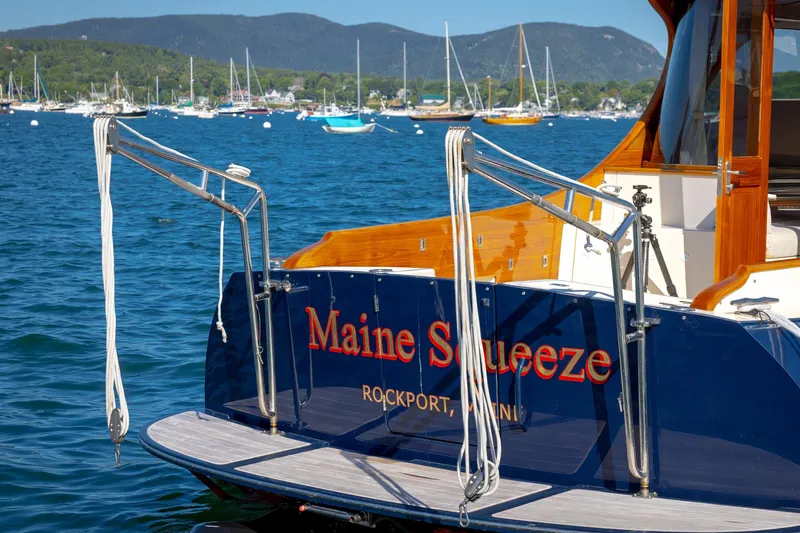 Slide: The Image of Hinckley Talaria 44 MY 2009 yacht "Maine Squeeze" docked in scenic harbor. - 17