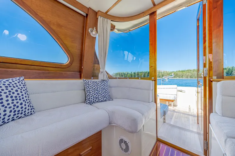 Slide: The Image of Luxurious interior of 2009 Hinckley Talaria 44 MY yacht with scenic water view. - 32