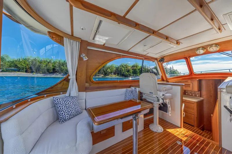 Slide: The Image of Luxurious interior of 2009 Hinckley Talaria 44 MY yacht with scenic water view. - 33