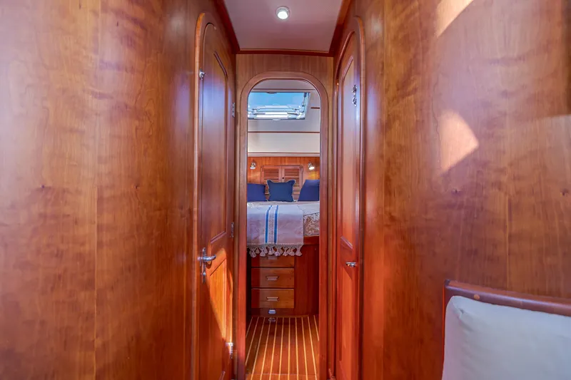 Slide: The Image of Luxurious wooden interior of 2009 Hinckley Talaria 44 MY yacht cabin. - 55