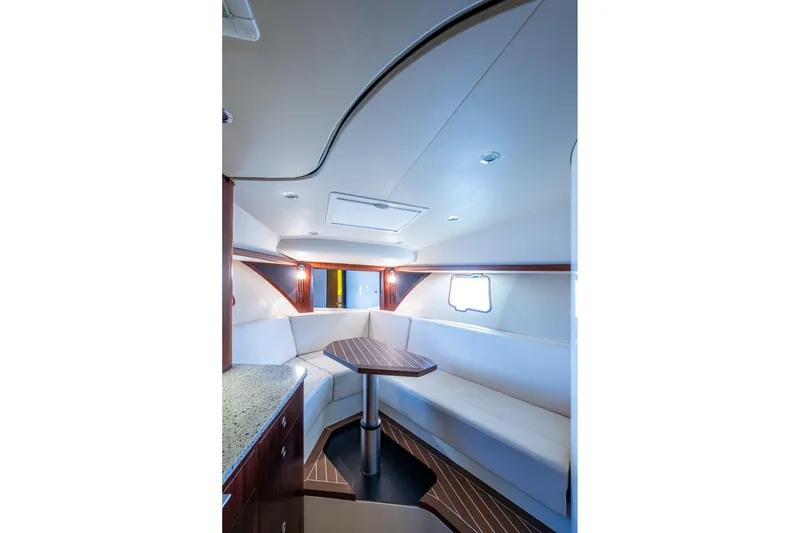 Slide: The Image of Luxurious interior of 2014 SeaVee 430 yacht with elegant seating and modern design. - 54
