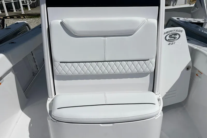 Slide: The Image of 2026 Sportsman Heritage 231 Center Console boat seat with quilted design. - 14