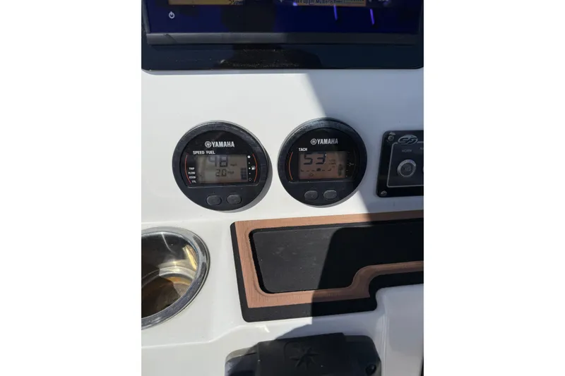 Slide: The Image of Dashboard of 2018 Sea Fox 248 Commander with Yamaha gauges and controls. - 14