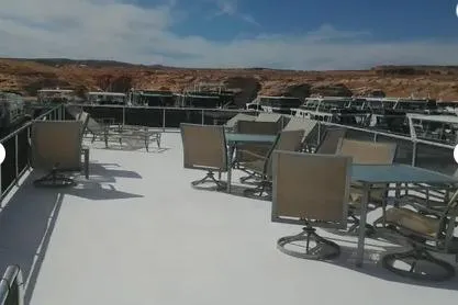 Slide: The Image of Upper deck of 2007 Sumerset Steelaway houseboat with outdoor seating, scenic views. - 5