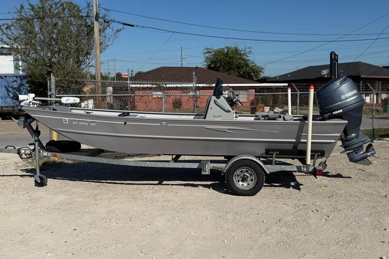 Slide: The Image of 2013 G3 1860 CC Deluxe boat on trailer with Yamaha outboard motor. - 7