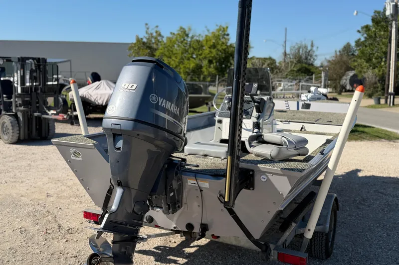Slide: The Image of 2013 G3 1860 CC Deluxe boat with Yamaha 90 outboard motor on trailer. - 9
