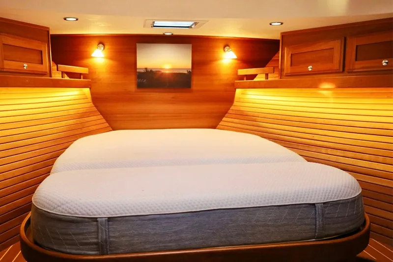 Slide: The Image of Luxurious cabin interior of 2018 Sabre 48 Flybridge Sedan yacht. - 22