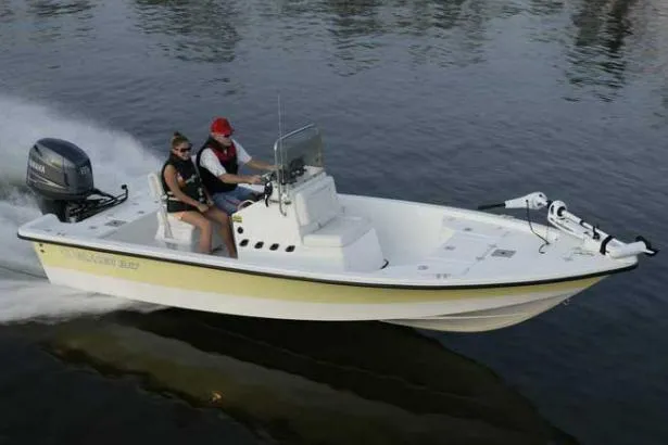 Slide: The Image of Manufacturer Provided Image: 2016 Blazer Bay 1960 boat cruising on water with two passengers. - 10