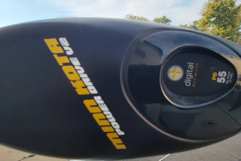 Slide: The Image of Minn Kota Power Drive V2 motor on 2014 MirroCraft 1400 boat, digital maximizer visible. - 23