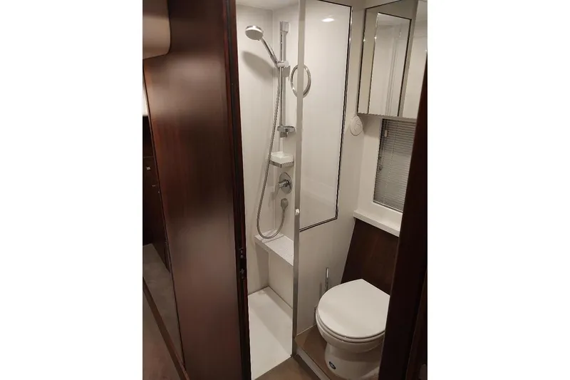 Slide: The Image of Luxurious bathroom in 2022 Fairline Targa 45 GT yacht with shower and toilet. - 22