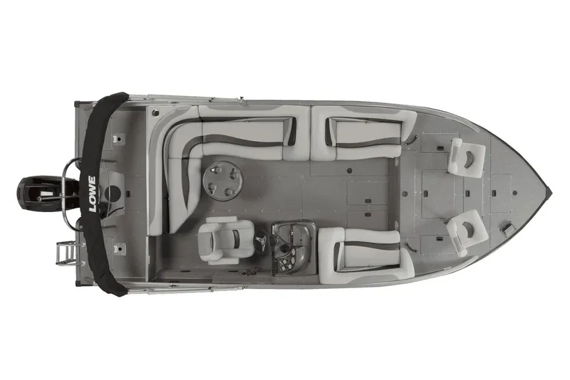 Slide: The Image of 2021 Lowe Sport Deck 224 boat storage compartment with textured flooring. - 25