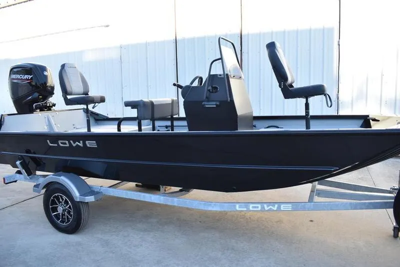 Slide: The Image of Trailer hitch of 2026 Lowe Roughneck RX1760 Pathfinder on concrete surface. - 3