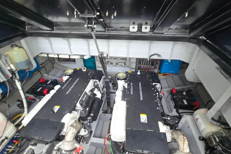 Slide: The Image of Engine room of 2022 Vanquish VQ45 with Volvo Penta engines and technical components. - 5