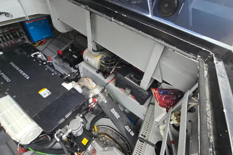 Slide: The Image of Engine compartment of 2022 Vanquish VQ45 with Volvo Penta IPS650 system. - 13