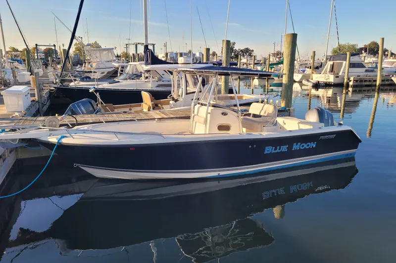 The Image of 2008 Pursuit C 250 Center Console boat named "Blue Moon" docked at marina. - 0