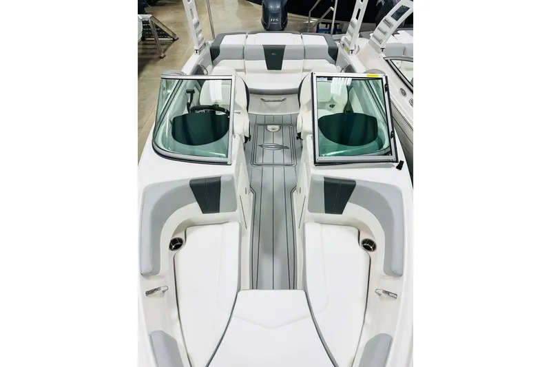 Slide: The Image of 2026 Chaparral 19 SSi OB boat interior with sleek seating and modern design. - 8