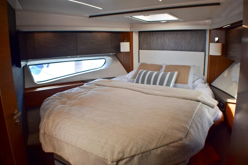 Slide: The Image of Luxurious bedroom interior of 2019 Tiara Yachts C49 Coupe with modern design. - 16