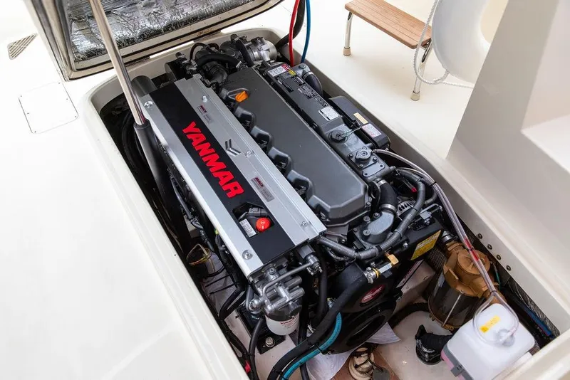 Slide: The Image of Engine compartment of a 2004 Hinckley Picnic Boat EP with Yanmar engine. - 26