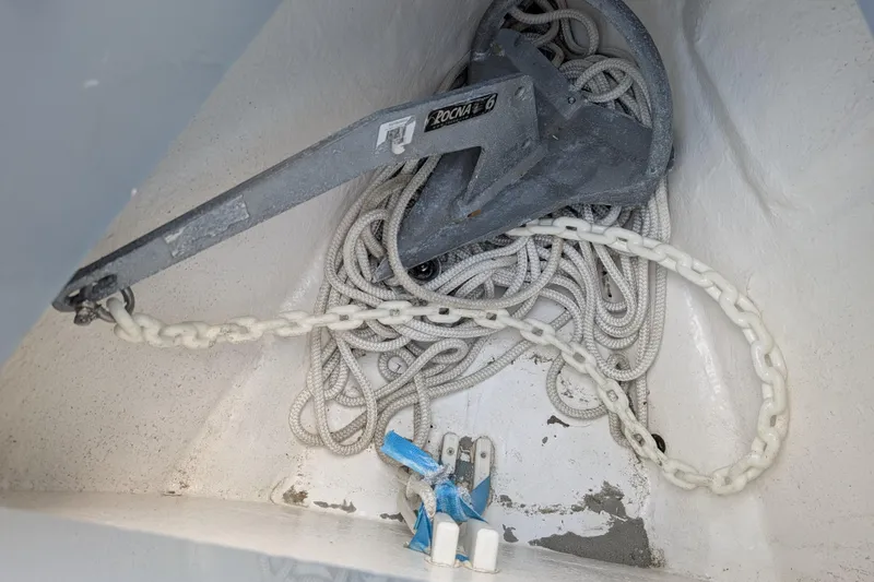 Slide: The Image of Anchor and rope storage on 2019 Axopar 28 CABIN boat. - 39
