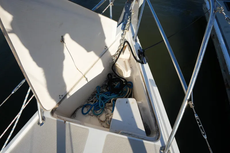 Slide: The Image of Anchor locker of a 1989 Catalina 30 Tall Rig Mark II. - 4