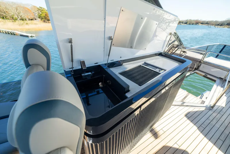 Slide: The Image of Luxury outdoor kitchen on 2025 Fairline Squadron 58 yacht deck. - 84