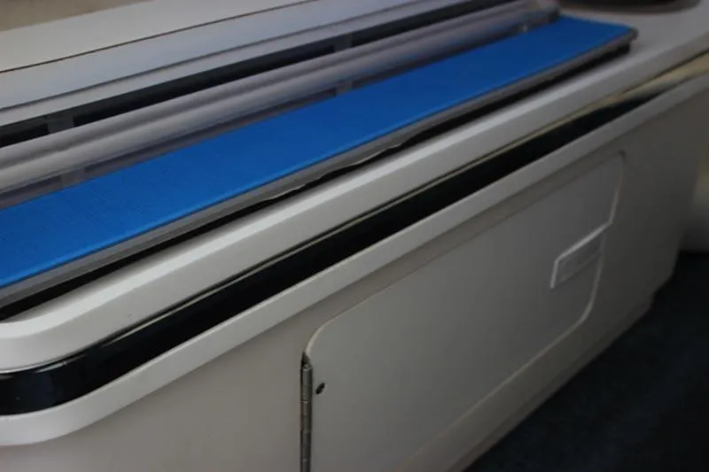 Slide: The Image of Interior detail of a 2000 Fountain 32 Fever boat, featuring a sleek design. - 58