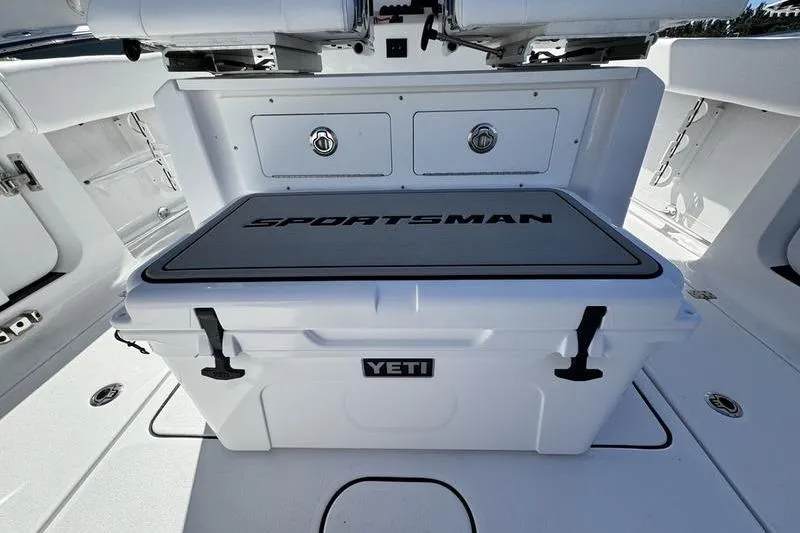 Slide: The Image of 2026 Sportsman Heritage 261 Center Console with Yeti cooler on deck. - 33