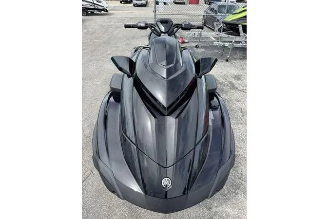Slide: The Image of 2026 Yamaha WaveRunner GP SVHO in sleek black, front view on pavement. - 6