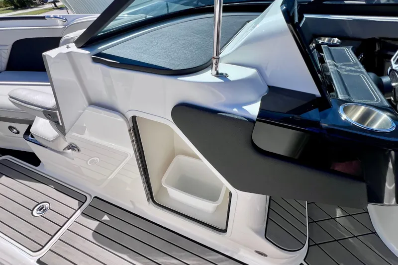 Slide: The Image of 2024 Sea Ray SLX 260 Outboard interior with sleek design and modern amenities. - 56