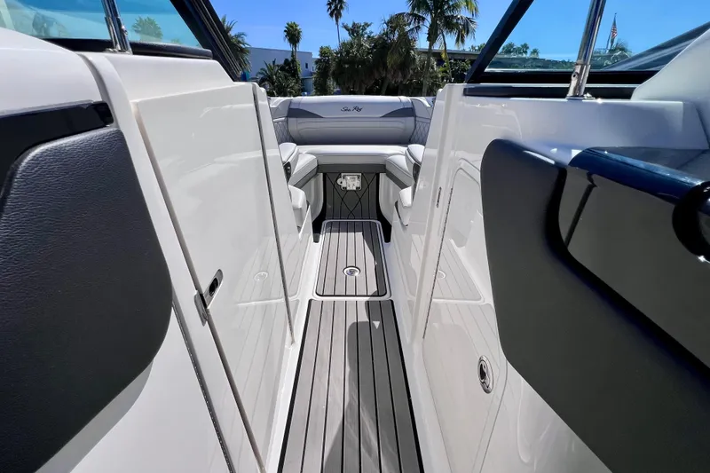 Slide: The Image of 2024 Sea Ray SLX 260 Outboard interior with sleek design and modern features. - 57