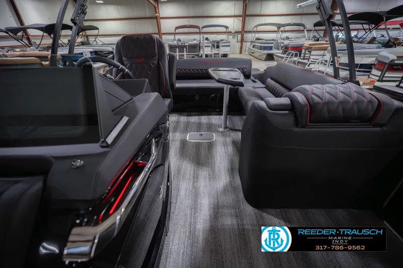 Slide: The Image of 2026 Bennington 25 RSB boat interior with luxurious seating and modern design. - 17