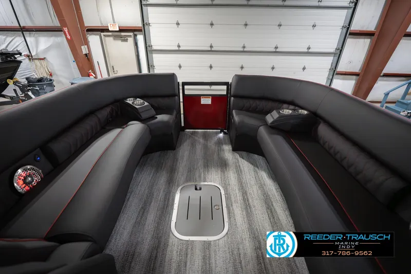 Slide: The Image of Interior of 2026 Bennington 25 RSB boat with luxurious seating and modern design. - 21