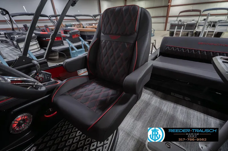 Slide: The Image of 2026 Bennington 25 RSB boat interior with luxurious seating and modern design. - 28
