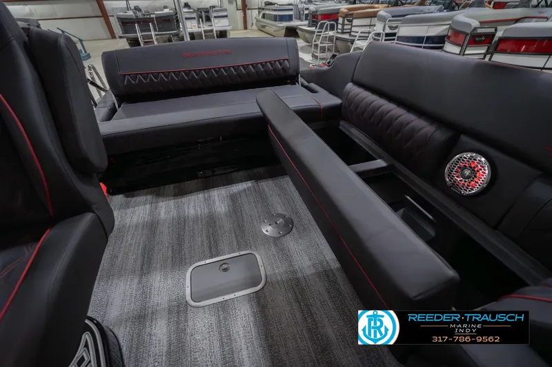 Slide: The Image of Luxurious interior of 2026 Bennington 25 RSB boat with plush seating and modern design. - 31