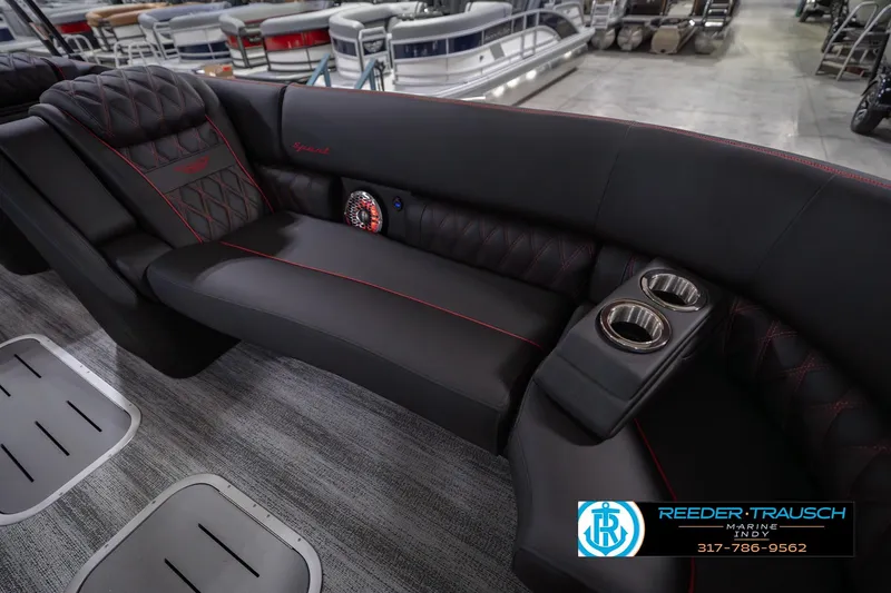 Slide: The Image of Luxurious seating on 2026 Bennington 25 RSB boat with cup holders and stylish design. - 47