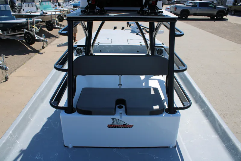 Slide: The Image of 2024 Shoalwater 23 Catamaran livewell with open lid, showcasing interior storage. - 21