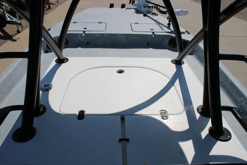 Slide: The Image of 2024 Shoalwater 23 Catamaran seats with Shockwave S5 suspension, showcasing comfort and durability. - 23