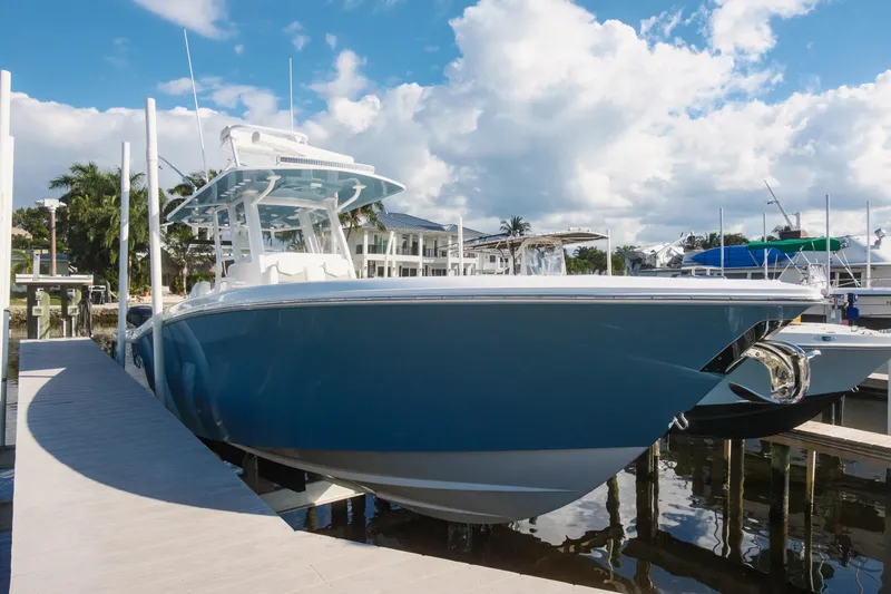 The Image of 2023 Invincible 36 Open Fisherman boat cruising on open ocean waters. - 0