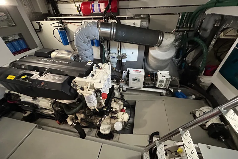 Slide: The Image of Engine room of a 2017 Sunseeker Manhattan 52 yacht with Volvo Penta engine. - 26