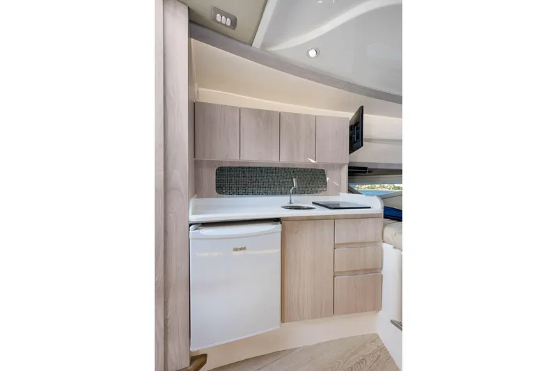 Slide: The Image of Modern kitchen in 2026 Hanover 375 yacht with sleek cabinetry and compact appliances. - 41