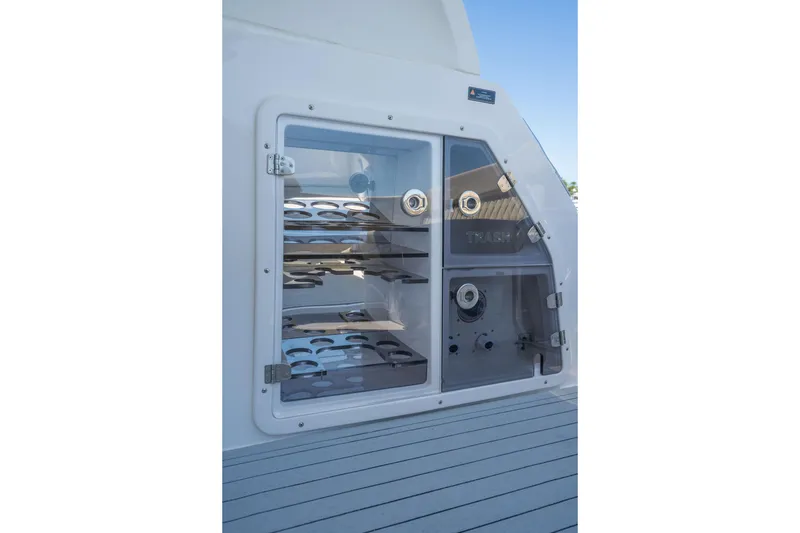 Slide: The Image of Hanover 375 yacht storage compartment, 2026 model, featuring sleek design and modern functionality. - 57