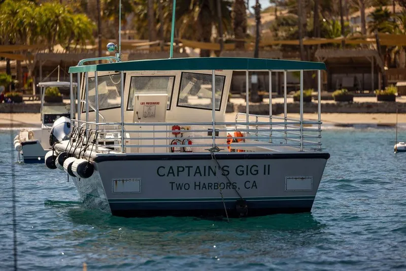 Slide: The Image of Seahawk Island Hopper 2018 boat, "Captain's Gig II," docked at Two Harbors, CA. - 13