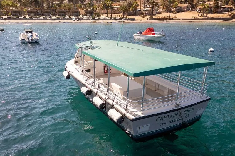 Slide: The Image of 2018 Seahawk Island Hopper boat moored in clear blue water near a sandy beach. - 15