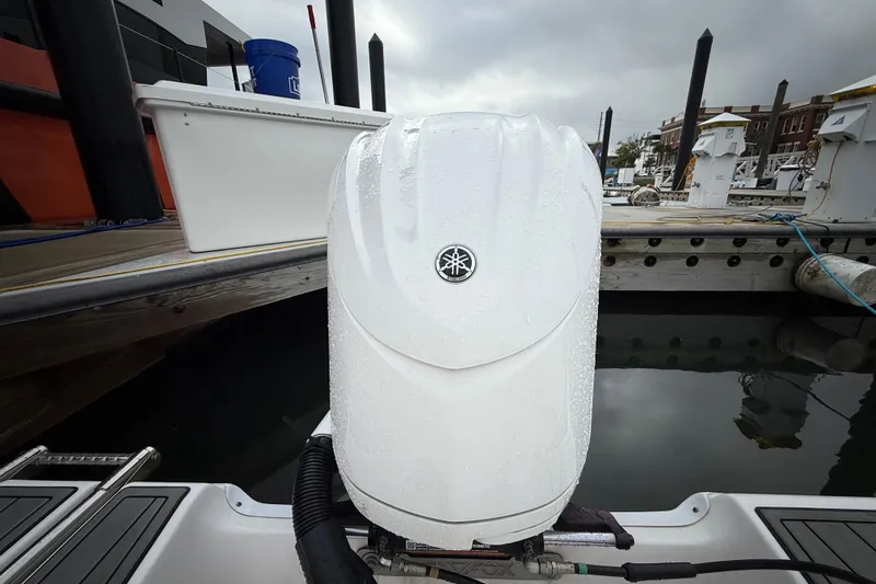 Slide: The Image of 2023 Sea Fox 248 Commander with Yamaha outboard engine at dockside. - 6